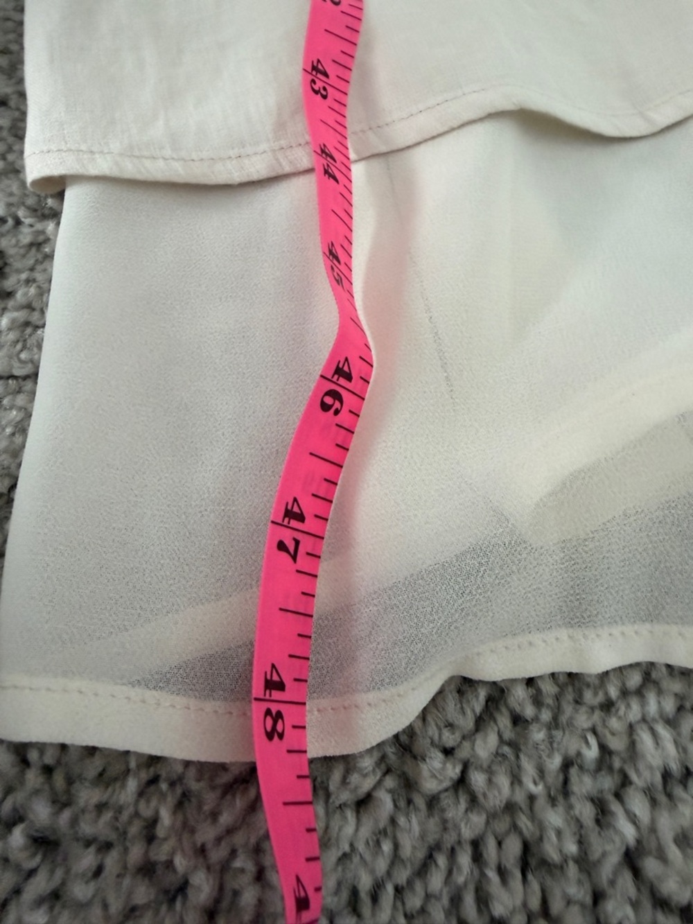 Doe & Rae Ivory Midi Dress‎ Sleeveless Sheer Hem Minimalist Shift Small - Picture 15 of 15